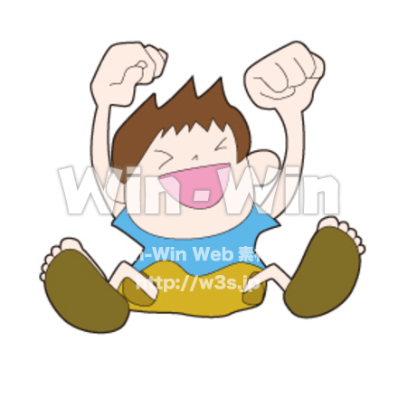 ジャンプする男の子のCG・イラスト素材 W-025630