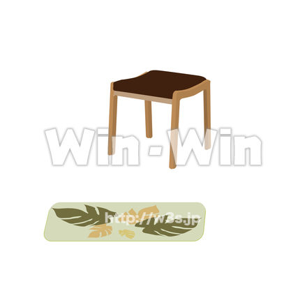 スツール・バスマットのCG・イラスト素材 W-025621