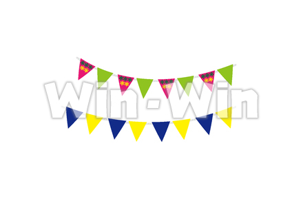 カラフルガーランド三角　ブラシのCG・イラスト素材 W-024692