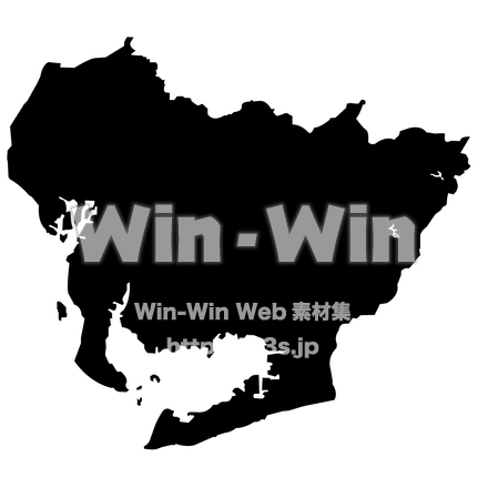 愛知県のシルエット素材 W-024822