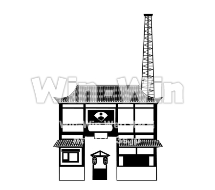 花やしきのシルエット素材 W-025365