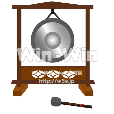 楽器の銅鑼のCG・イラスト素材 W-024951