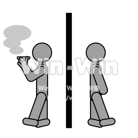 分煙のシルエット素材 W-024867