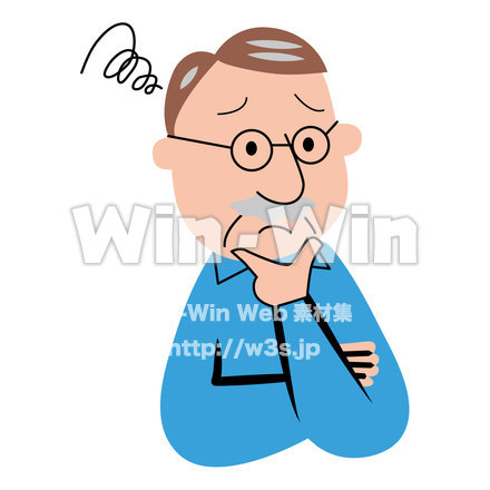 困っている男性のCG・イラスト素材 W-025042