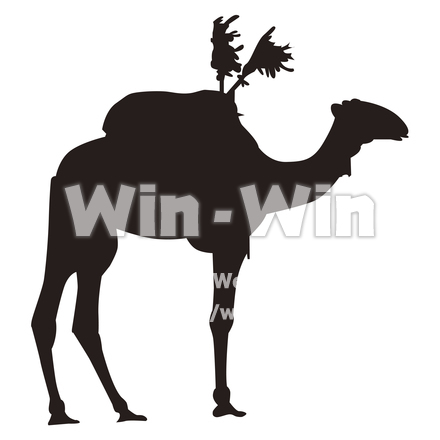 らくだのシルエット素材 W-025729