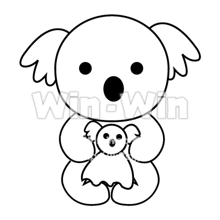 てるてる坊主を作るコアラのシルエット素材 W-024352