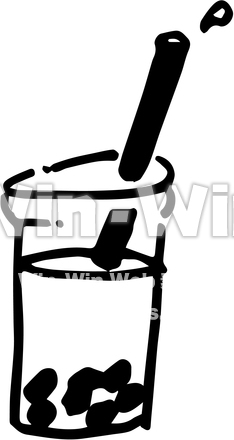 ドリンクのシルエット素材 W-025785