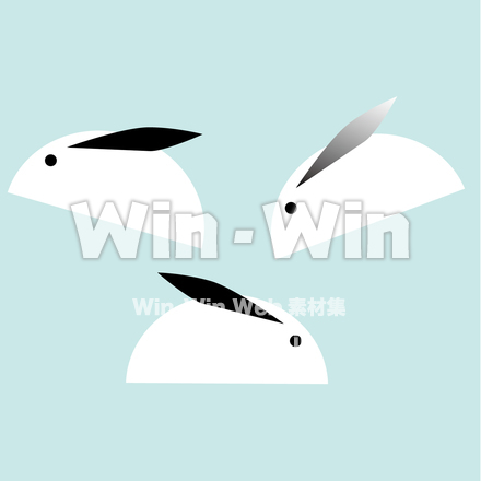 雪うさぎのシルエット素材 W-024121