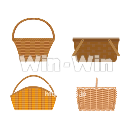 編みカゴのCG・イラスト素材 W-025147