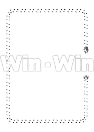 ハリネズミのパターンブラシのシルエット素材 W-024883