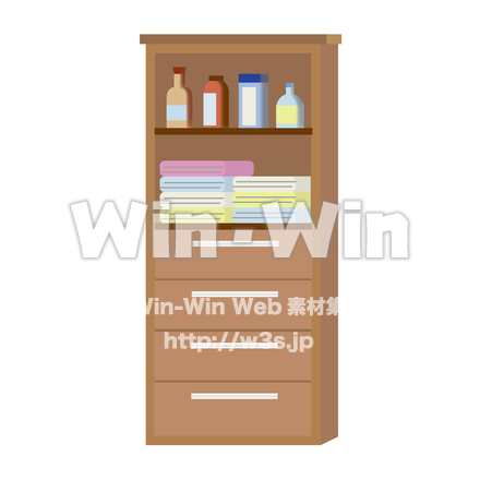 洗面所の棚のCG・イラスト素材 W-025619
