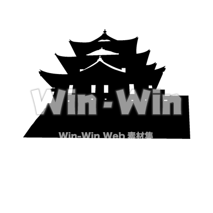 上野城のシルエット素材 W-024707