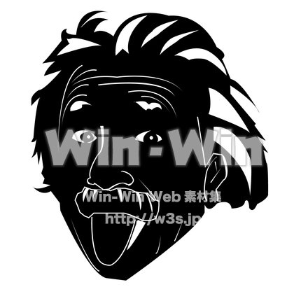 アインシュタインのシルエット素材 W-025874