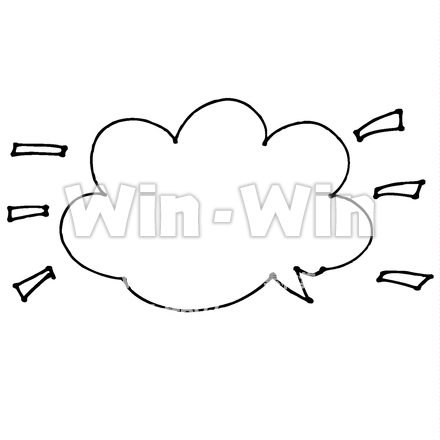 ビックリ吹き出しのシルエット素材 W-024302