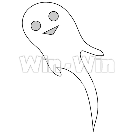 おばけ１のシルエット素材 W-024695