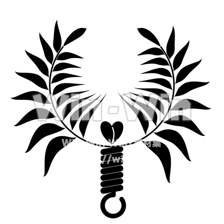 オリーブの花輪のシルエット素材 W-024752