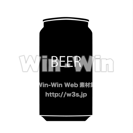 缶ビールのシルエット素材 W-025805
