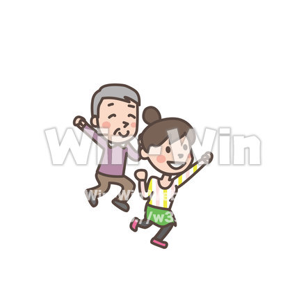 はしゃぐ人たち　群衆のCG・イラスト素材 W-024065