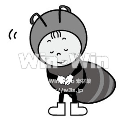 ありこさんお辞儀ポーズのCG・イラスト素材 W-025842