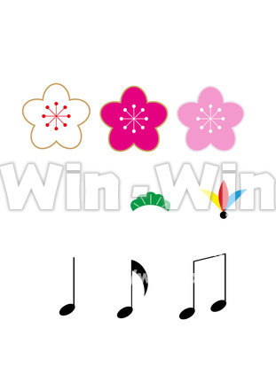 梅・和柄・音符のCG・イラスト素材 W-025173