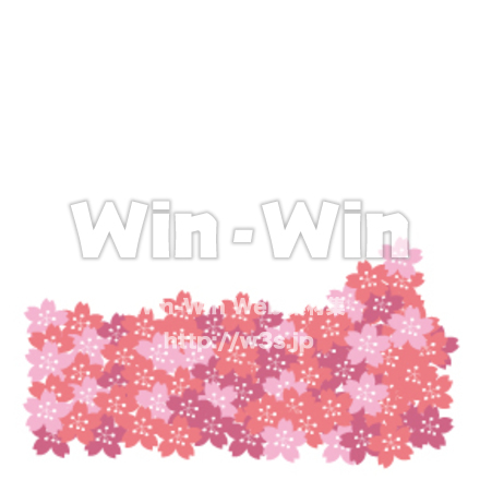 たくさんの桜のCG・イラスト素材 W-025127