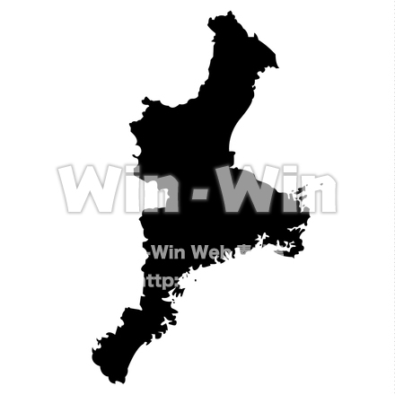 三重県のシルエット素材 W-024851