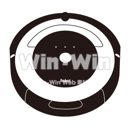 お掃除ロボットのシルエット素材 W-025901