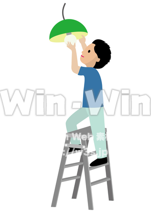 電気を交換する人のCG・イラスト素材 W-025887