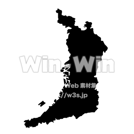 大阪府のシルエット素材 W-024824