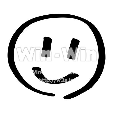 スマイルのシルエット素材 W-025930