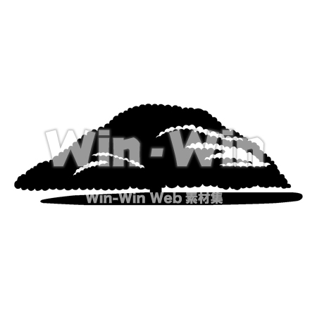 モンキーポッドのシルエット素材 W-024199