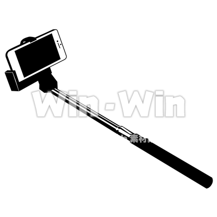 自撮り棒のシルエット素材 W-024069