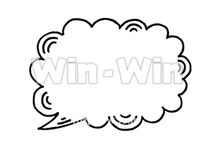 もやもや吹き出しのシルエット素材 W-025237