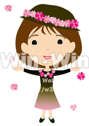 花の帽子のCG・イラスト素材 W-024177