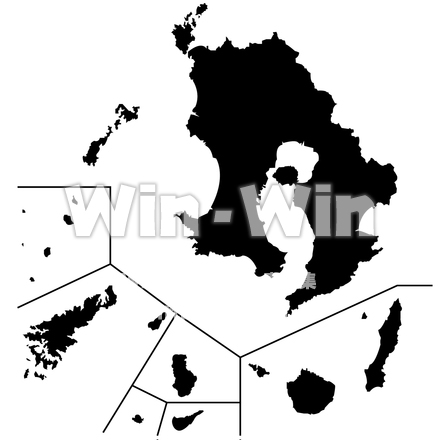 地図_鹿児島のシルエット素材 W-025428
