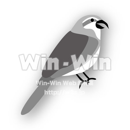 モズのシルエット素材 W-024920