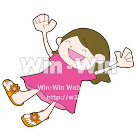 ジャンプする女の子のCG・イラスト素材 W-025629