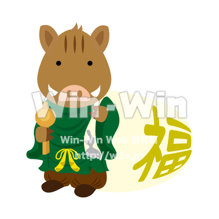 いのししの大黒様のCG・イラスト素材 W-025253