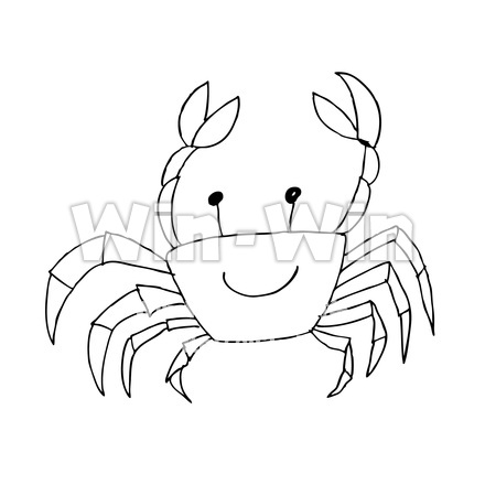手描きのカニのシルエット素材 W-024931