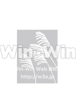 左向きのすすきのシルエット素材 W-024190