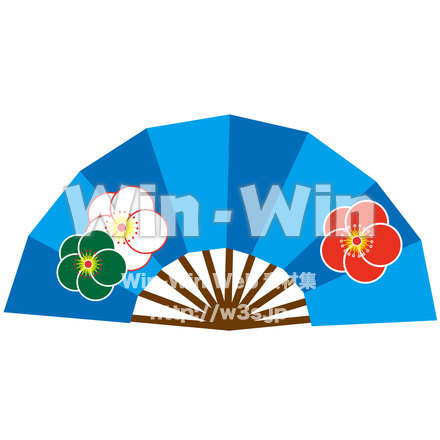 梅の扇子のCG・イラスト素材 W-025189