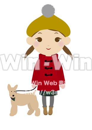 犬の散歩のCG・イラスト素材 W-025130