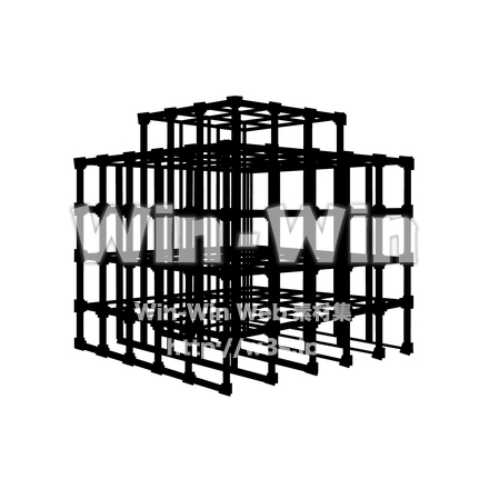 ジャングルジムのシルエット素材 W-025806