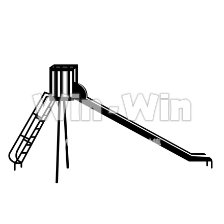 すべり台のシルエット素材 W-025453