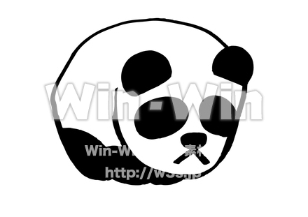 置きパンダのシルエット素材 W-025231