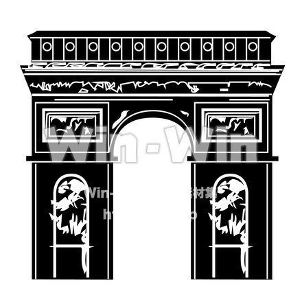 凱旋門のシルエット素材 W-025920