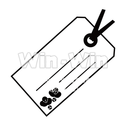 梅のしおりのシルエット素材 W-024124