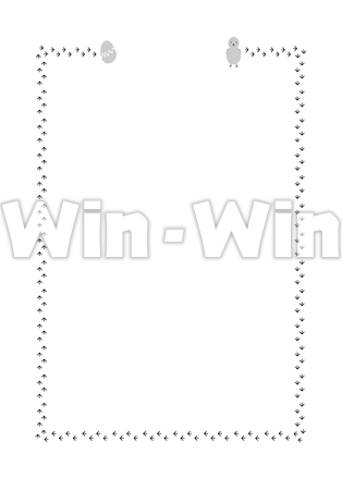 ひよこのフレーム・ブラシのシルエット素材 W-025596