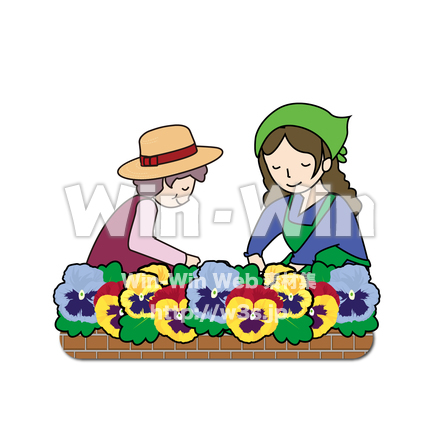 花植えのCG・イラスト素材 W-024831