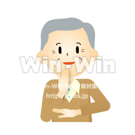 おじいちゃん_手話のCG・イラスト素材 W-024381